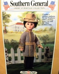 201 CROCHET MILITARY UNIFORM SOUTHERN GENERAL 16'' MALE DOLL LFLT